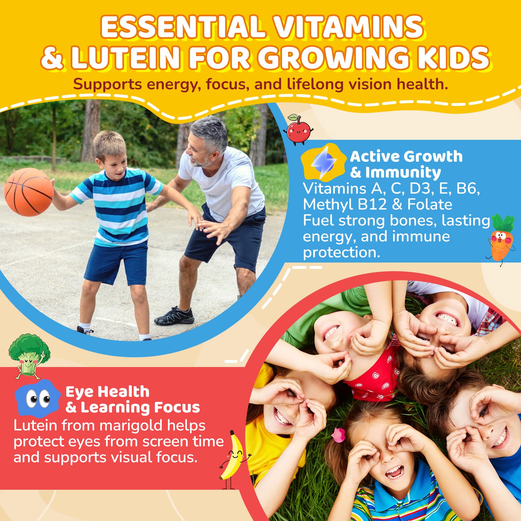 NEVISS Kids Probiotic Gummies daily-use, sugar-free formula with monk fruit sweetness