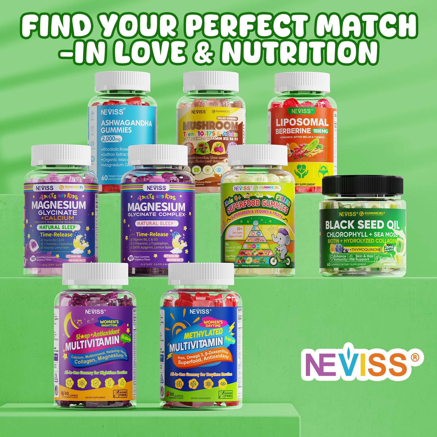 NEVISS Kids Super Greens iron and zinc minerals
