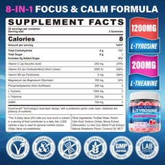 NEVISS L Tyrosine Gummies bottle pour hints at steady energy and focus.