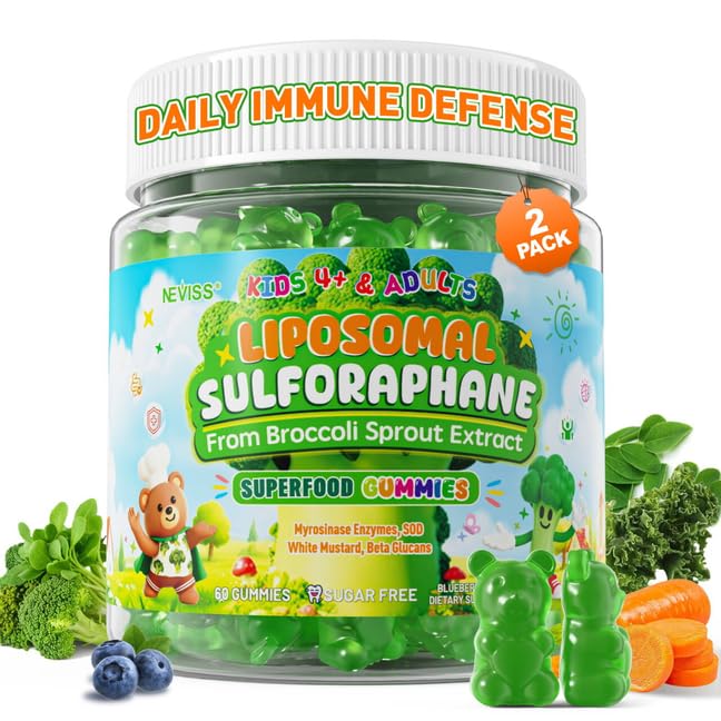 NEVISS liposomal sulforaphane gummies bottle for daily immune support
