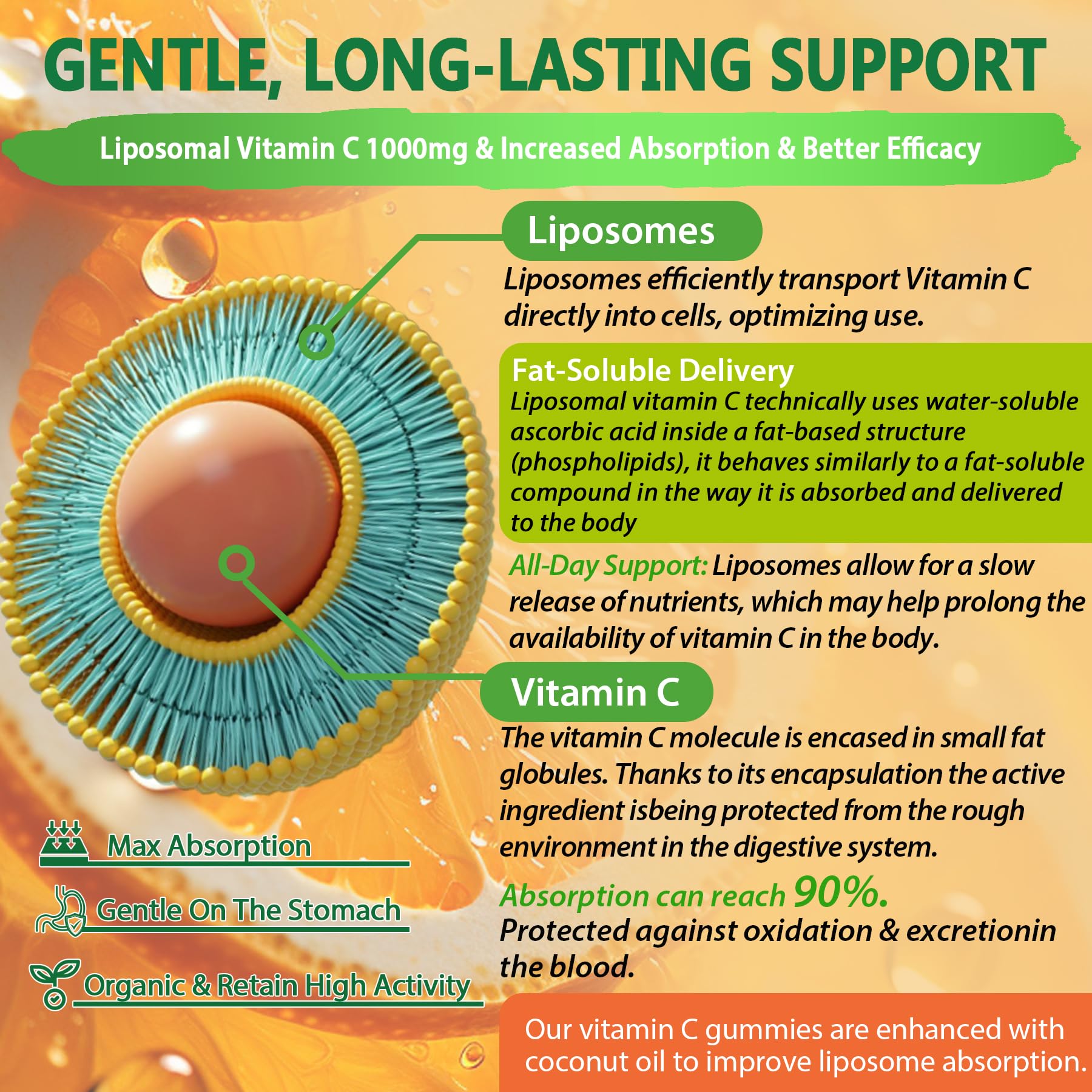 NEVISS ingredients panel highlighting liposomal vitamin C and sunflower lecithin.