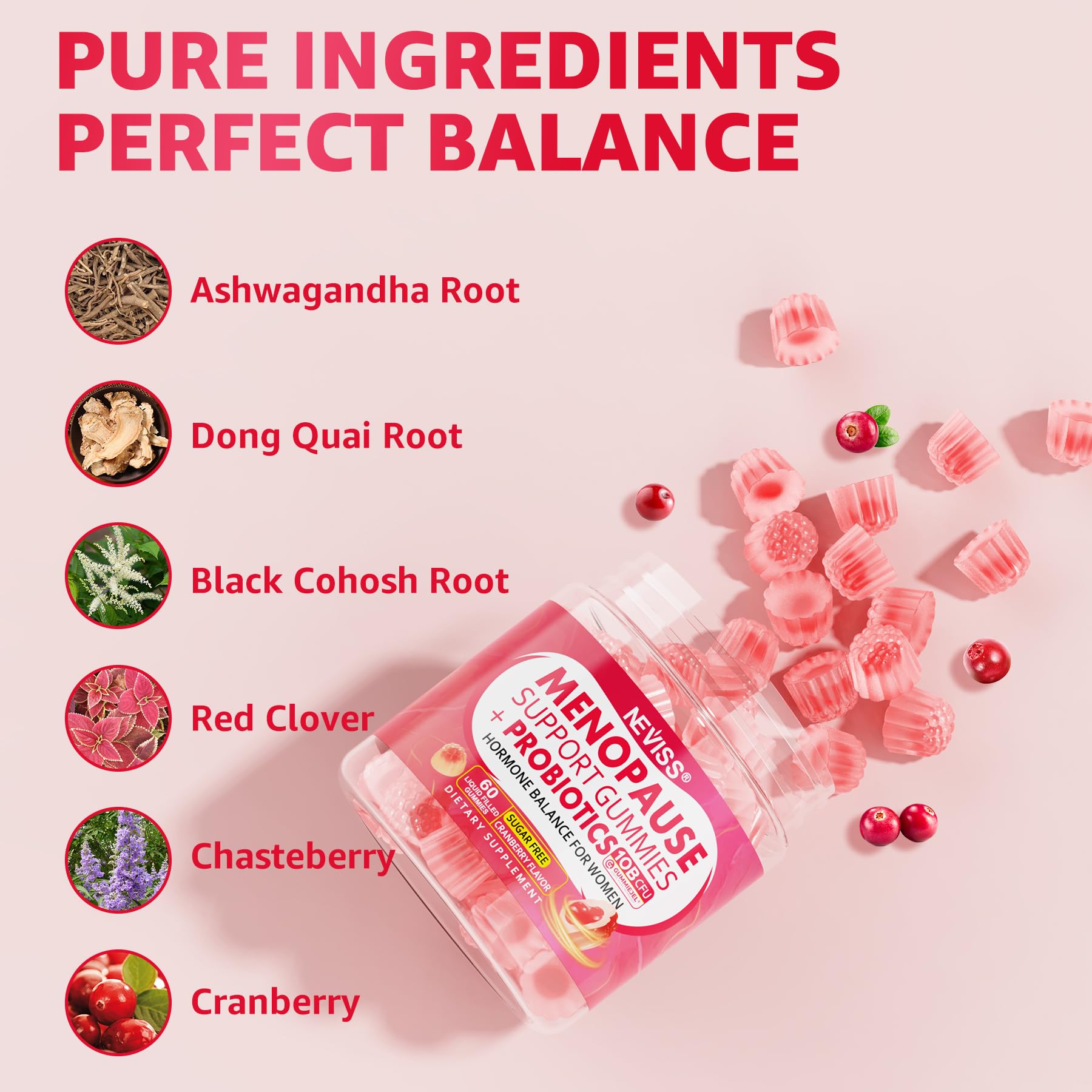 Neviss Menopause Gummies liquid-filled cross-section showing potency retention