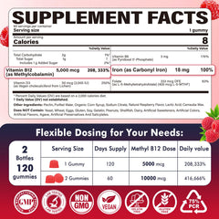 NEVISS methyl B12 gummies label closeup highlights active B12 form