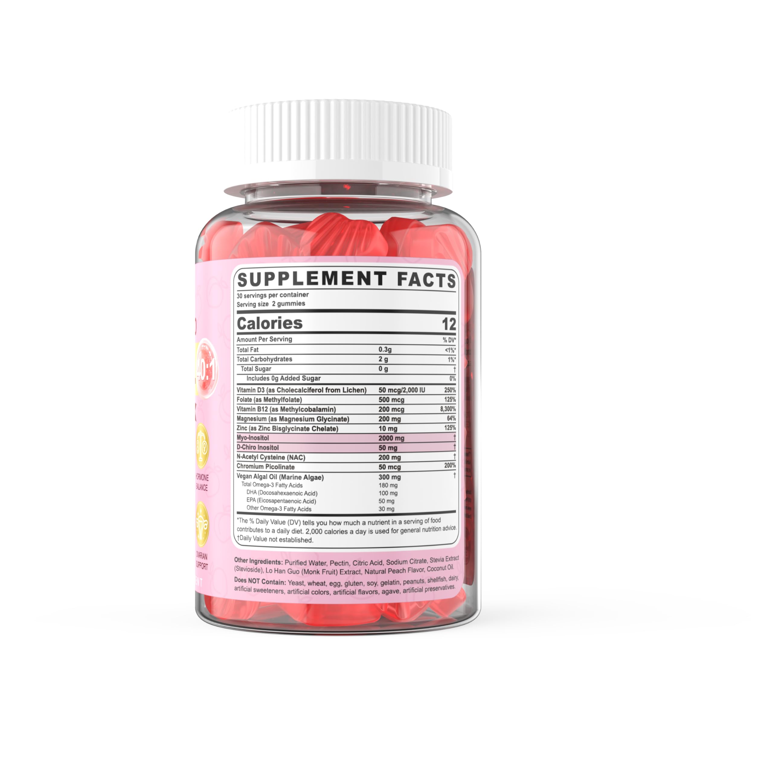 NEVISS nutrition facts panel with 30 servings in a sugar-free format.