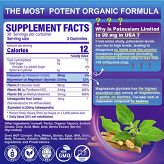 NEVISS Potassium Magnesium Gummies label highlighting ingredients for electrolytes.