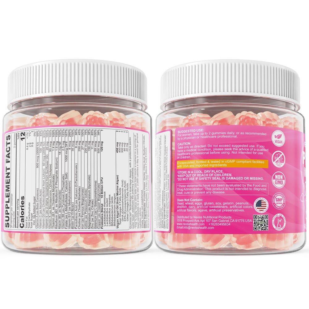 NEVISS sugar free gummy with monk fruit and stevia sweetness.