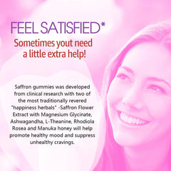 NEVISS saffron gummies label with 100 mg saffron extract per gummy