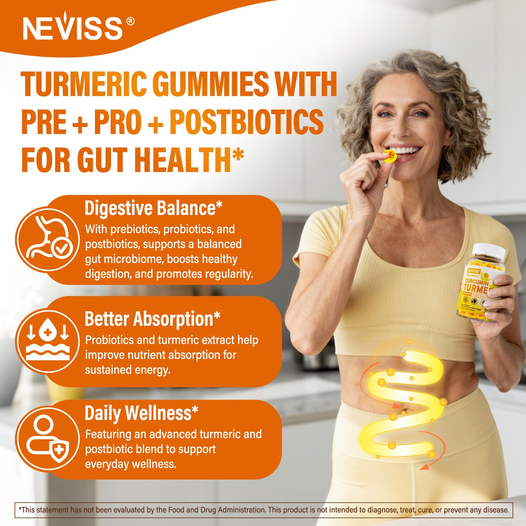 Neviss gummies pineapple flavor label emphasizes natural ingredients and vegan formula