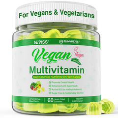 NEVISS vegan multivitamin bottle for daily wellness and energy support.