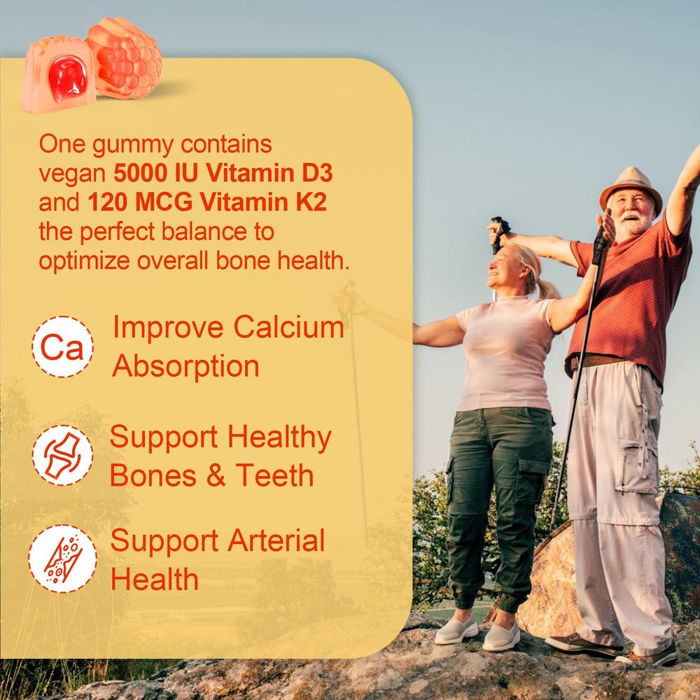 NEVISS vitamin label view emphasizes D3 and K2 potency for bone support.