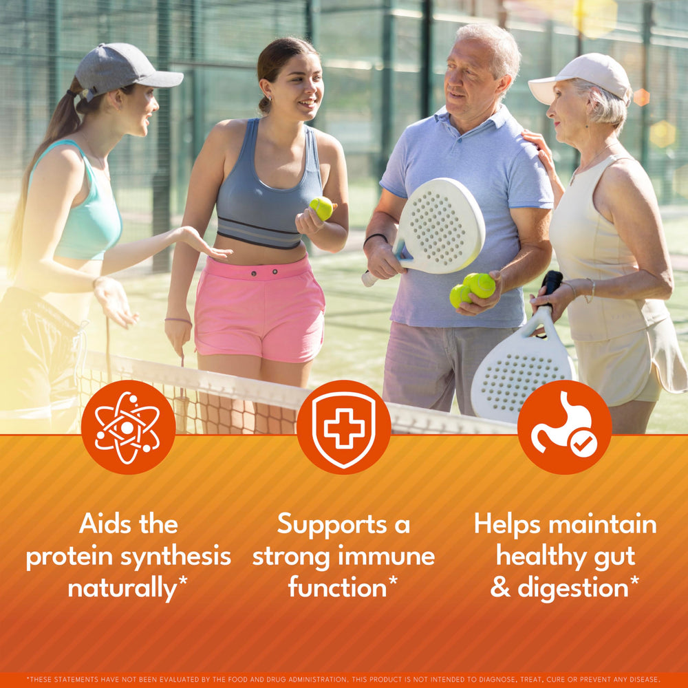 NEW AGE amino acids supplement ingredients panel showcases essential amino acids