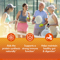 NEW AGE amino acids supplement ingredients panel showcases essential amino acids