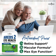 NEW AGE AREDS 2 grape seed 6000mg capsule image suggests antioxidant support for eyes