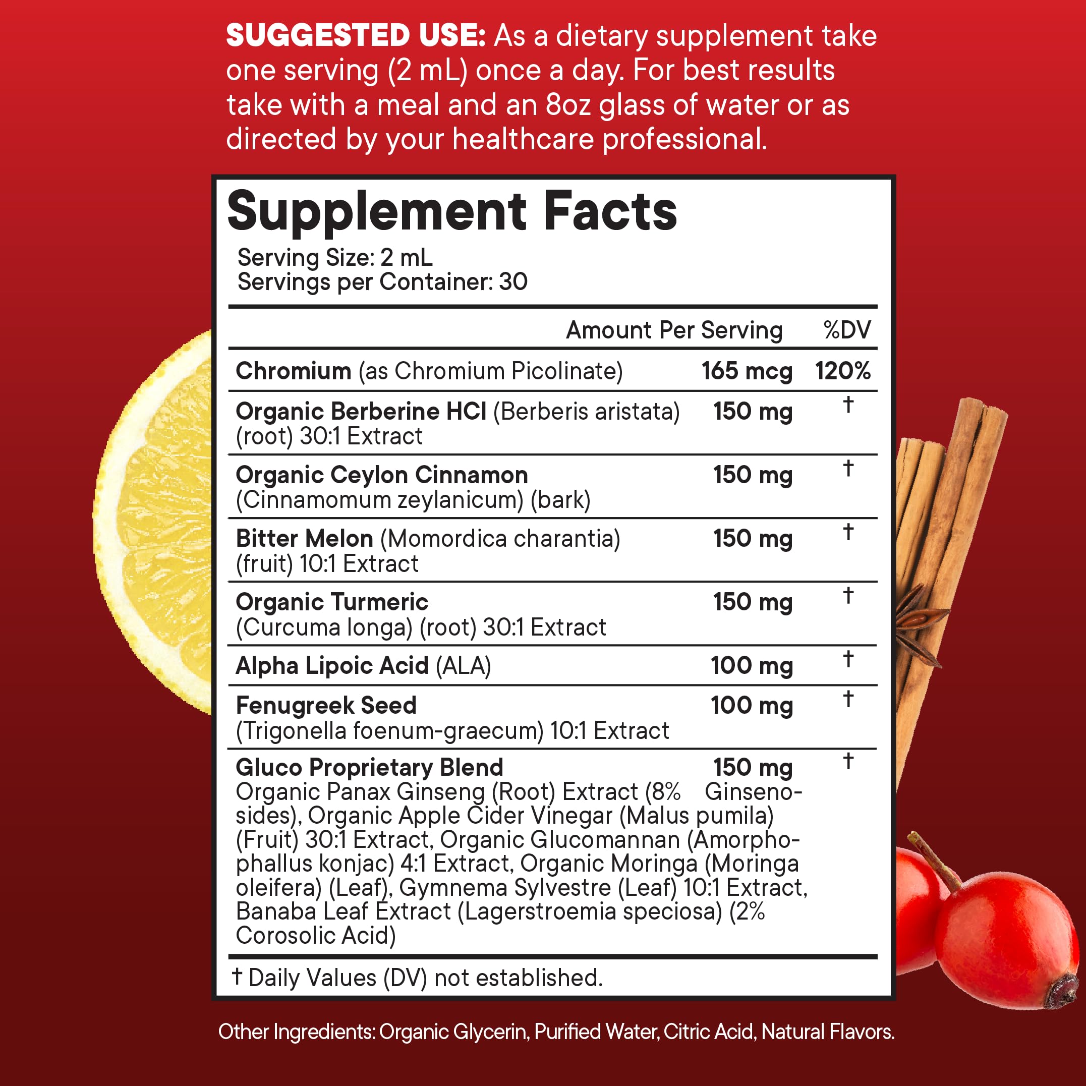 NEW AGE Berberine Cinnamon drops bottle pour shows easy dosing into drinks