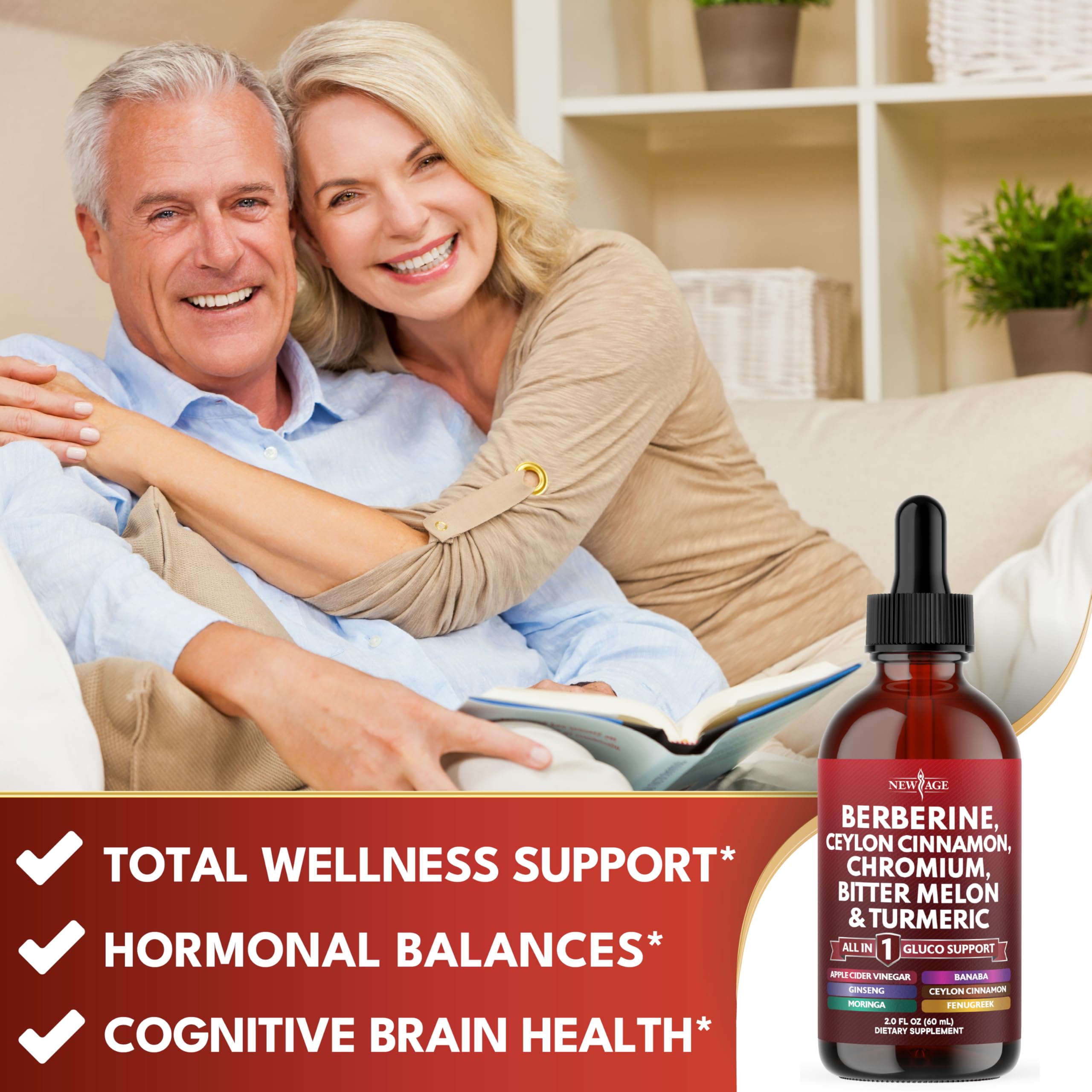 NEW AGE Berberine Cinnamon drops for daily use in smoothies or water