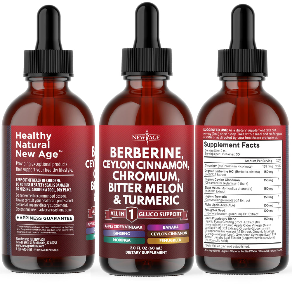 NEW AGE Berberine Cinnamon drops ingredient label overview