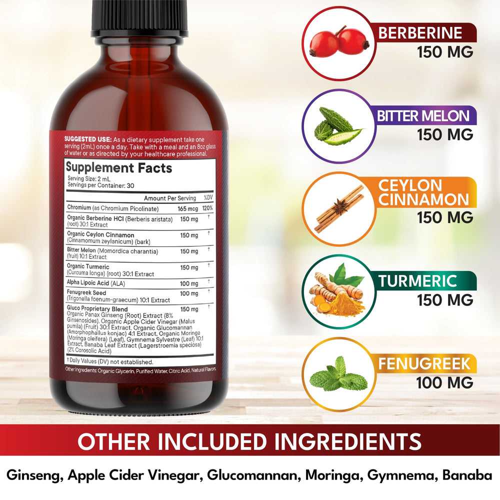 NEW AGE Berberine Cinnamon drops in glass suggest convenient daily supplementation