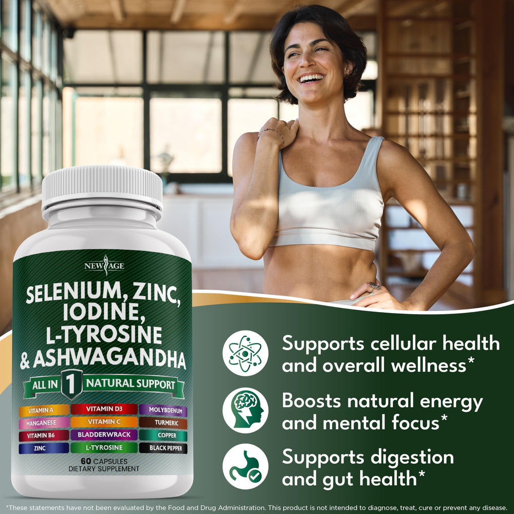 NEW AGE bladderwrack turmeric and kelp blend in capsules.