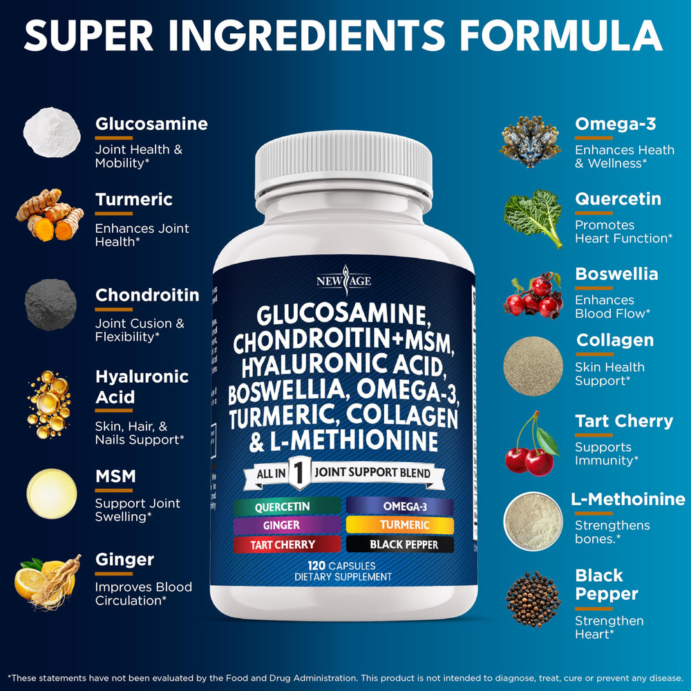 NEW AGE Boswellia Ginger Quercetin capsules highlighted for anti-inflammatory-inspired wellness.