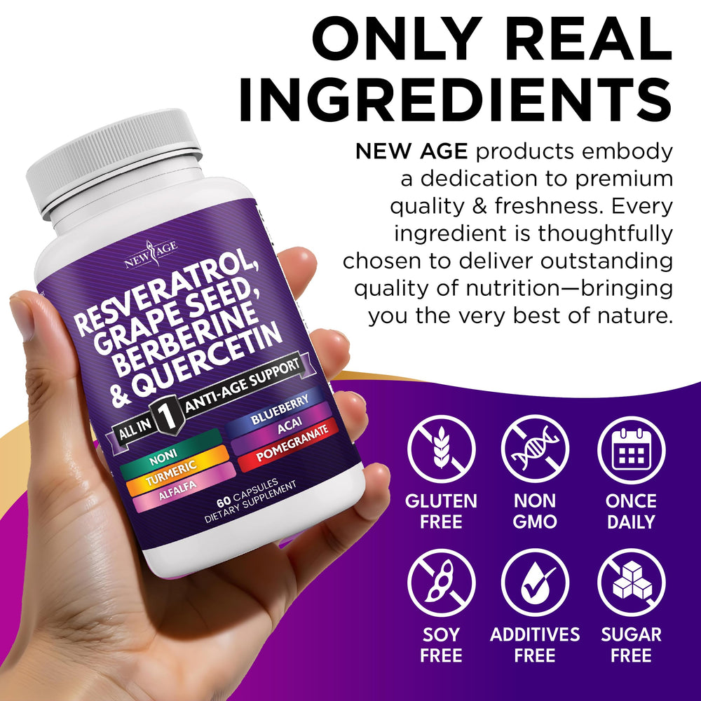 Capsules being poured from New Age bottle into a hand