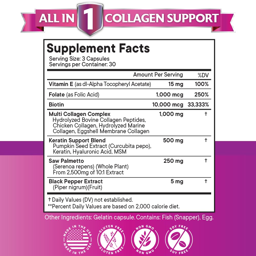 NEW AGE bottle features keratin and biotin icons for hair-supporting nutrition.