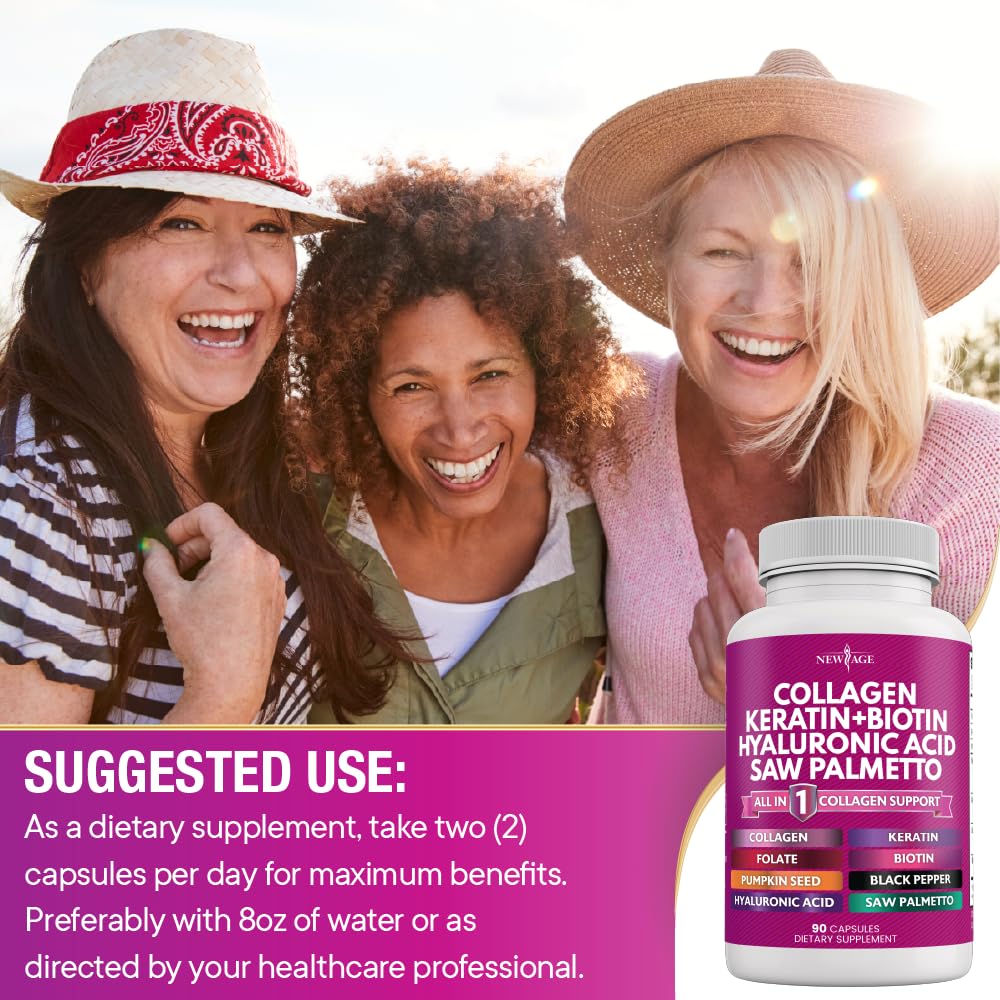 NEW AGE packaging shows two bottles for added value and routine support.