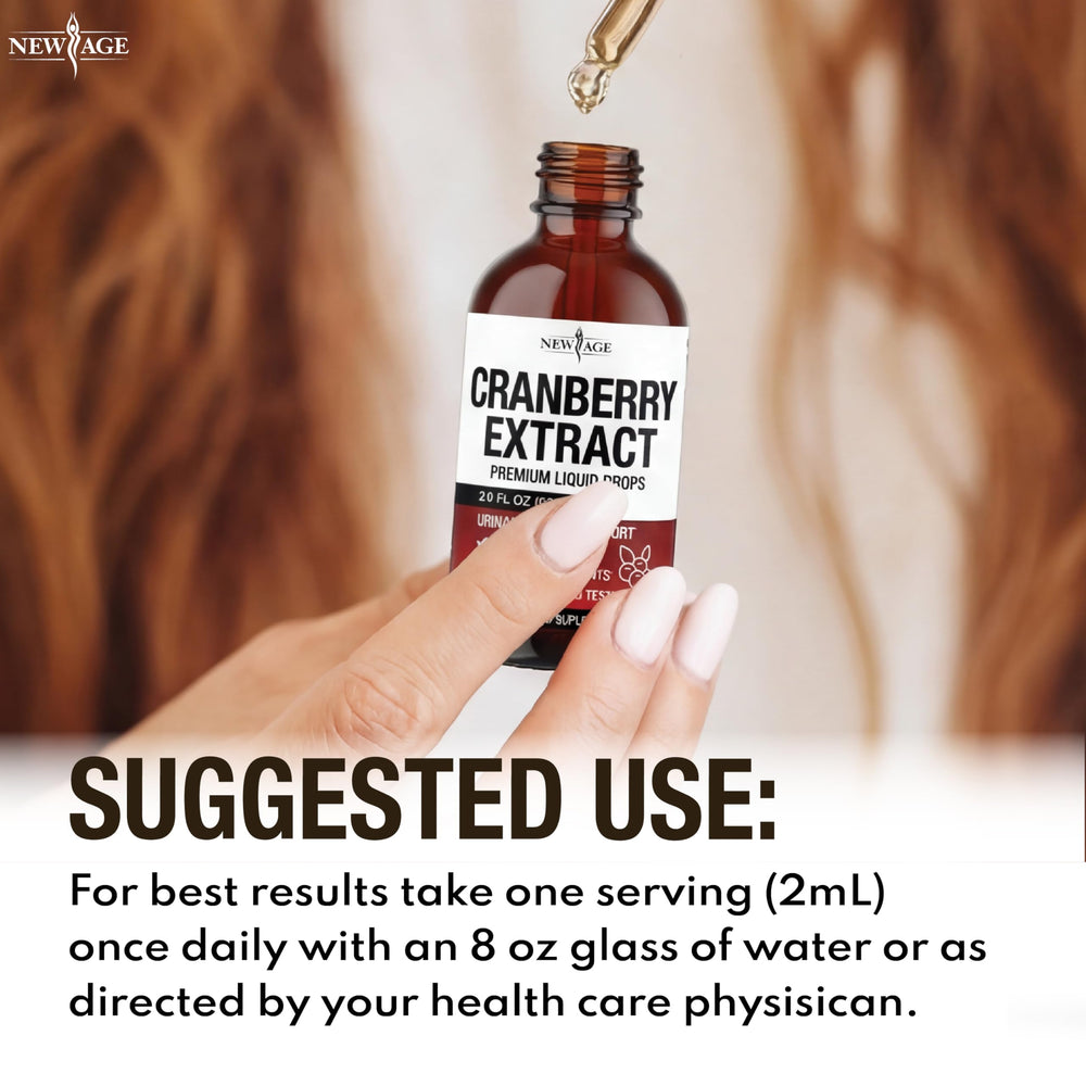 NEW AGE Cranberry Drops on shelf, clear product presentation.