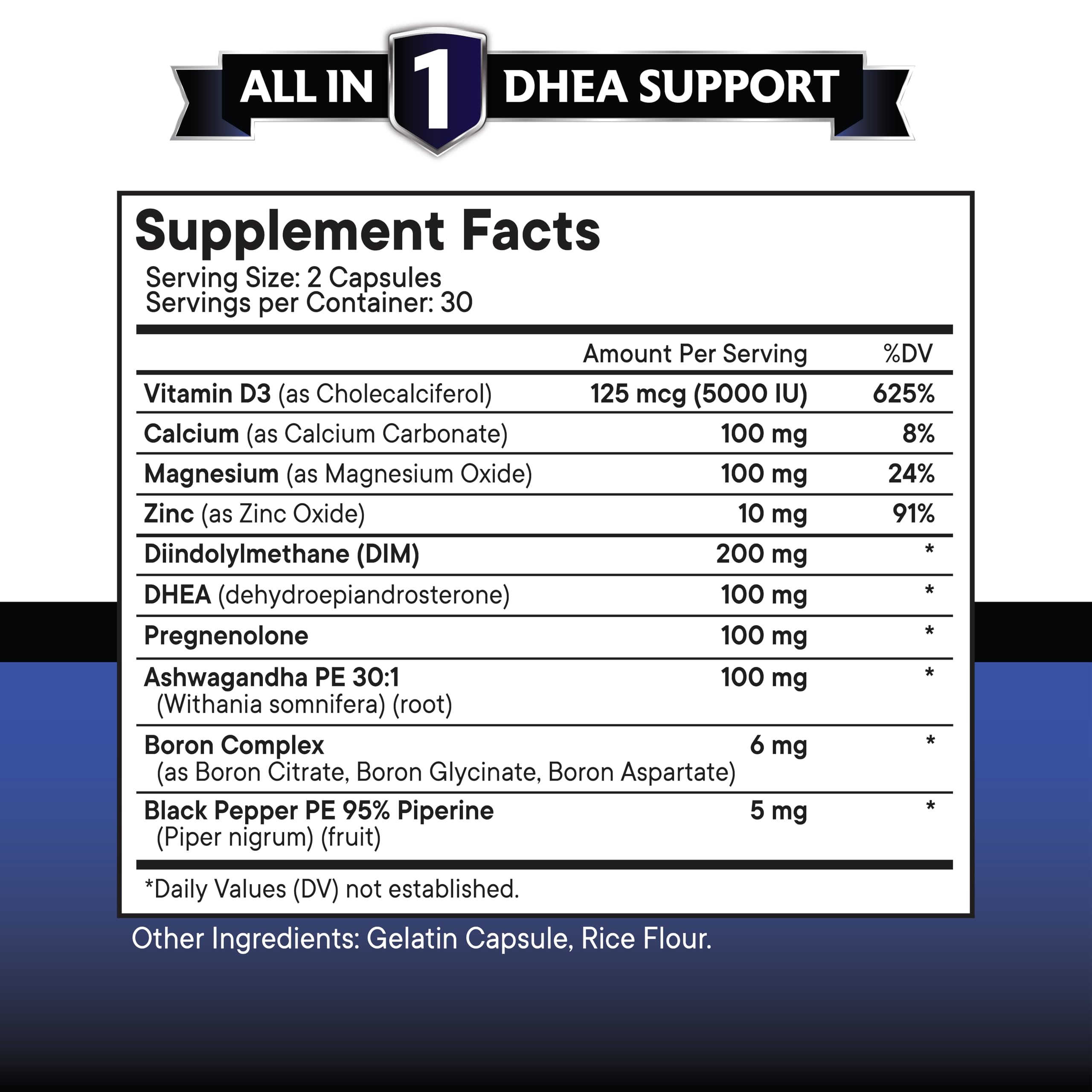 NEW AGE DHEA capsules resting on a clean surface for everyday wellness