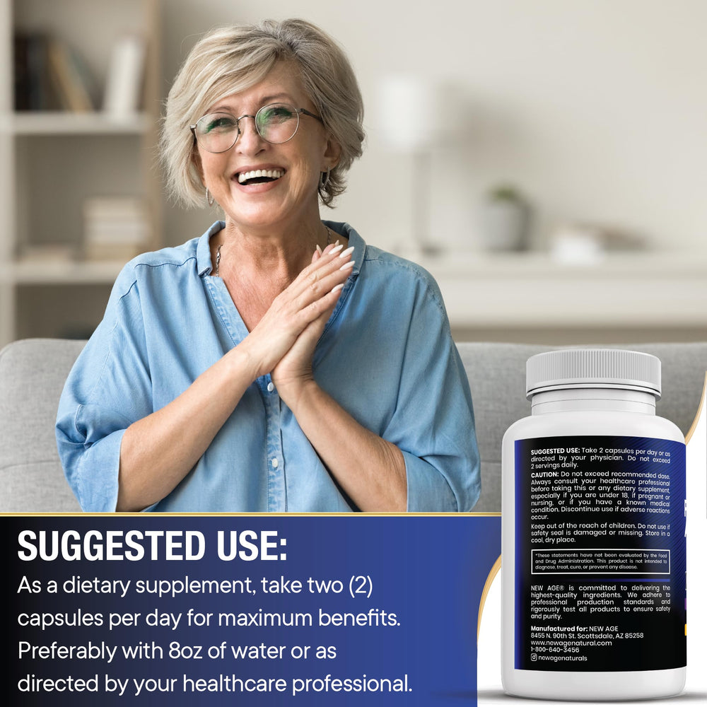 NEW AGE DHEA bottle cap highlighting vitamin D3 5000iu for bone health