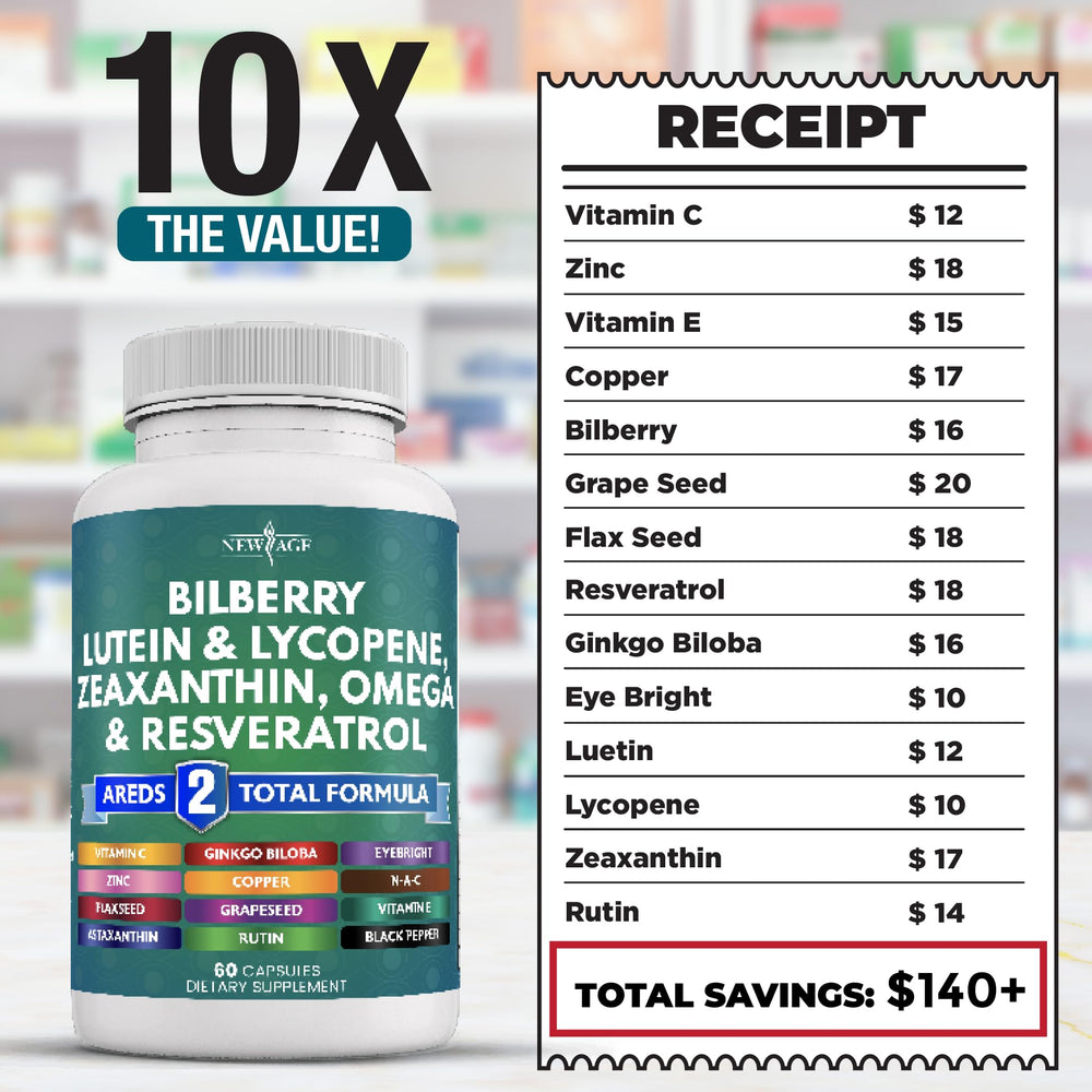 NEW AGE Eye Health grape seed and resveratrol scene communicates natural antioxidant support.