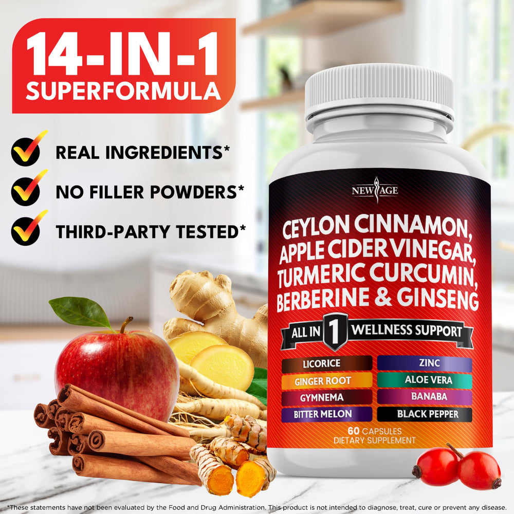NEW AGE ginger root capsules pack ready for daily routine.