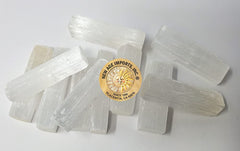 New Age Imports 1 lb selenite sticks add calming ambiance and chakra balance.