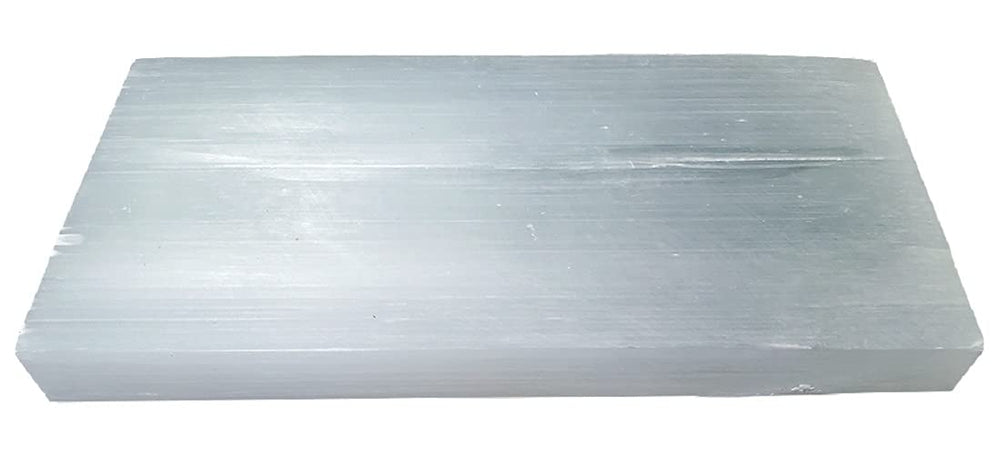 New Age Imports selenite charging plate 8x4 inches for crystal recharging and energy cleansing.