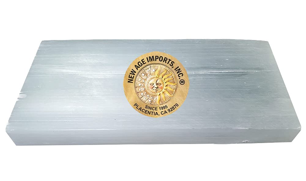 Selenite charging plate from Morocco origin by New Age Imports adds authentic vibration.