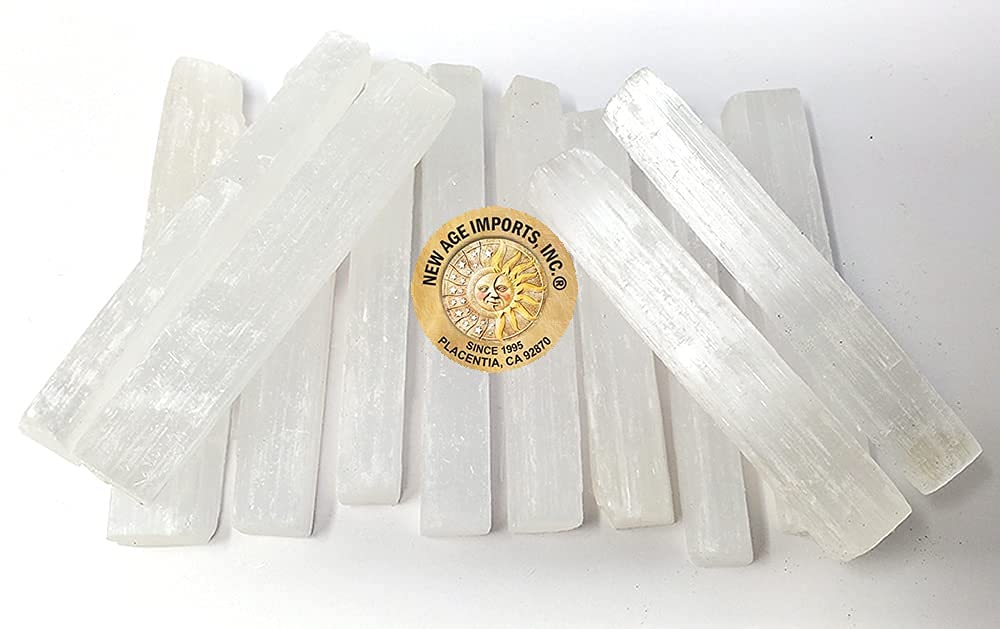 New Age Imports selenite sticks 3-4 inch pack for energy clearing and meditation