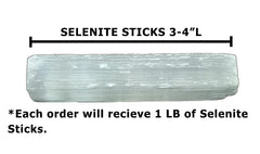 New Age Imports selenite sticks arranged for chakra balancing and ritual healing
