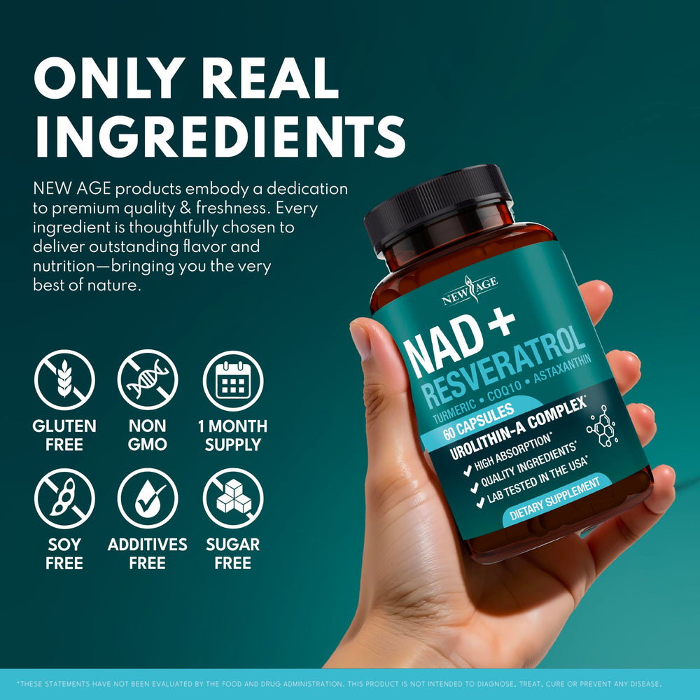 NEW AGE NAD+ USA-made facility label close-up signaling quality testing