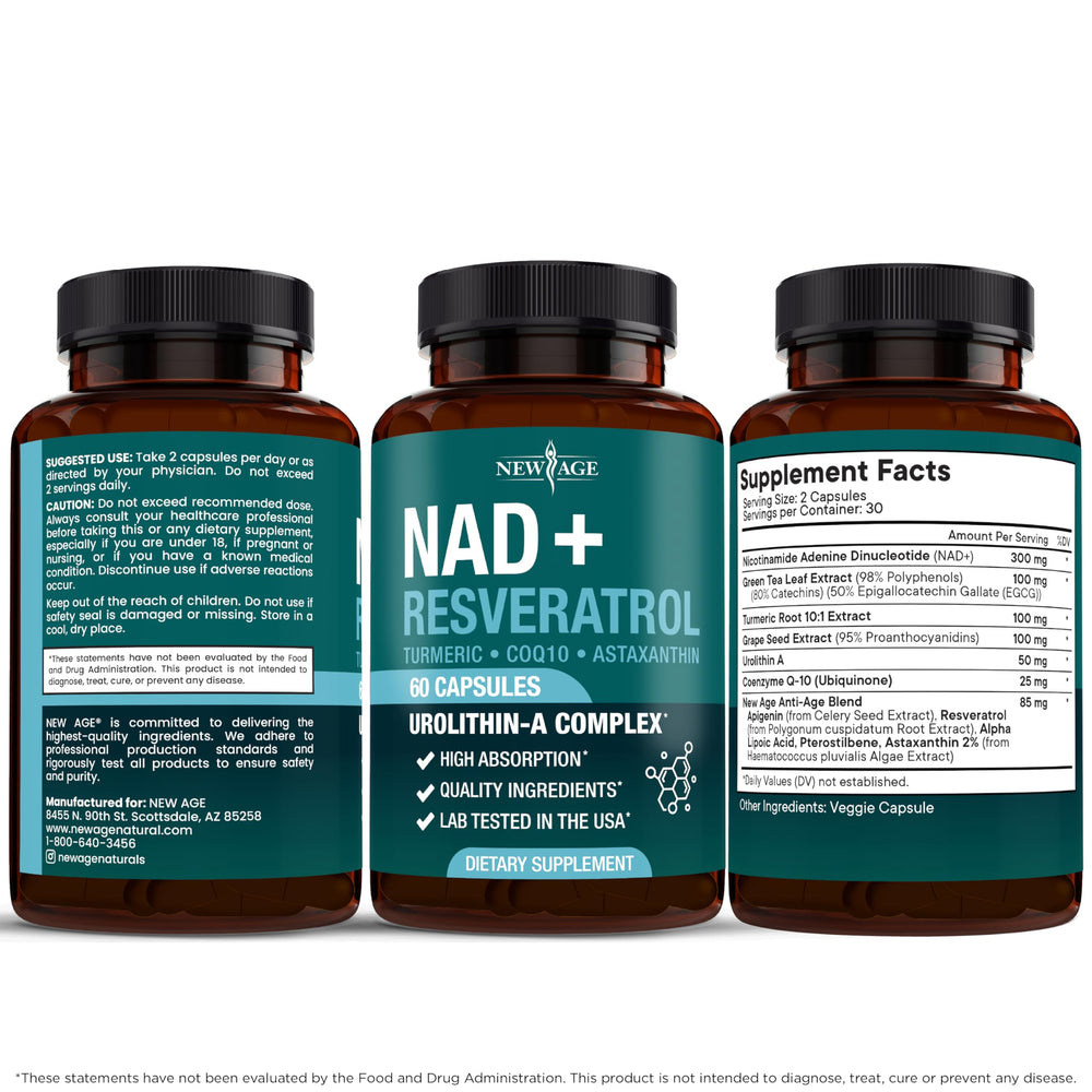 NEW AGE NAD+ made in USA seal on packaging