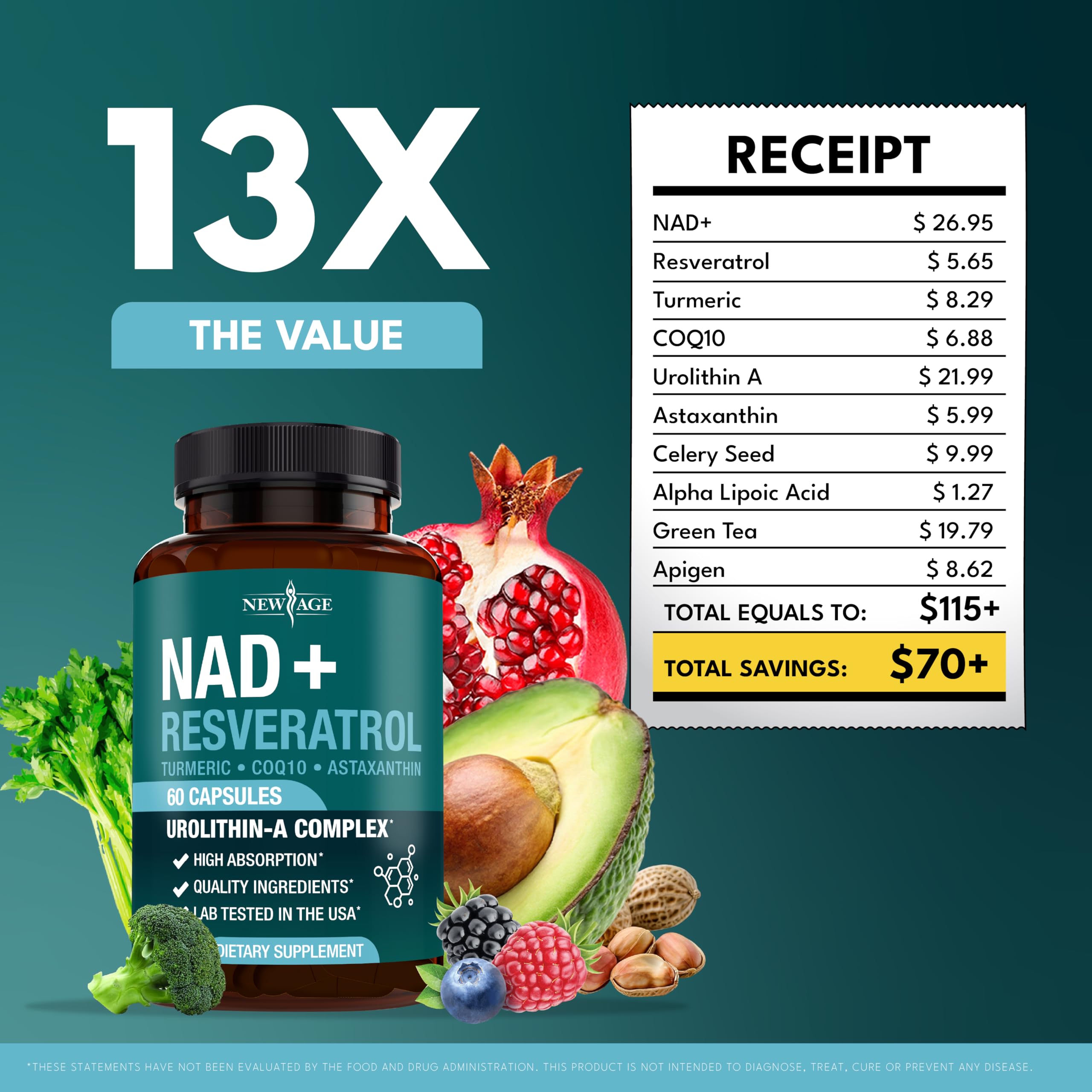 NEW AGE NAD+ packaging display for online catalog