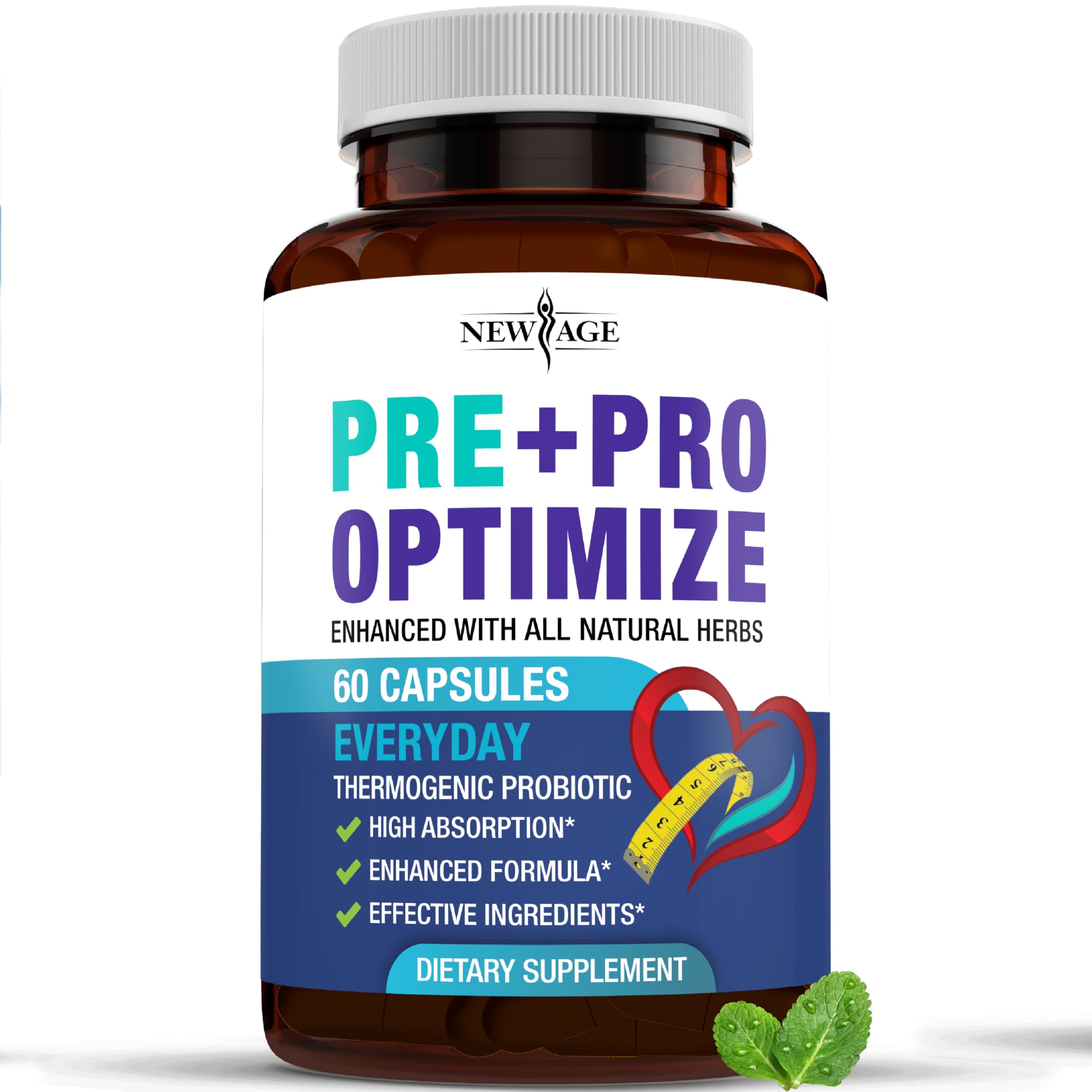 New Age Pro Optimize Probiotics bottle front view for digestive balance