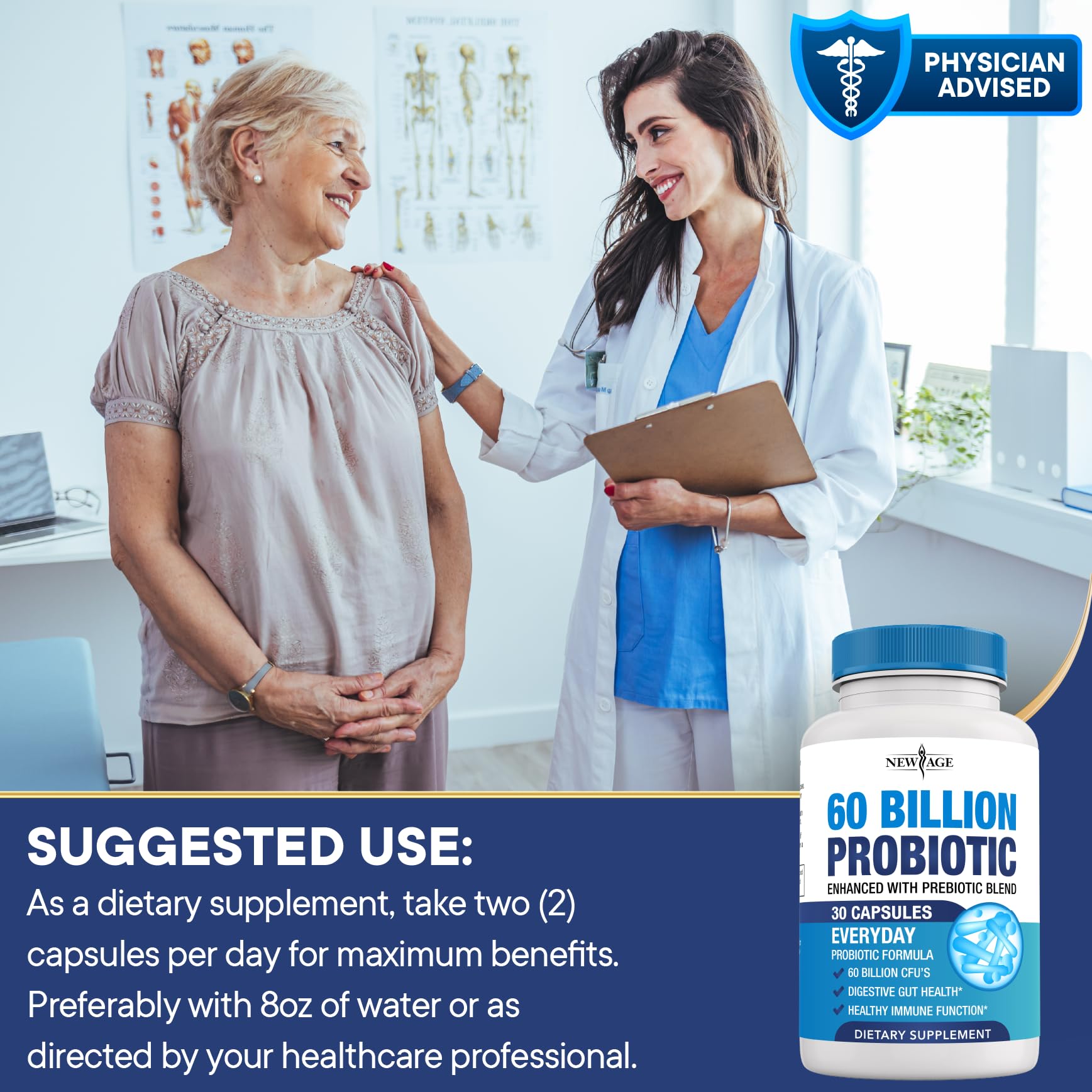 New Age Probiotics daily dose capsule for morning routines.