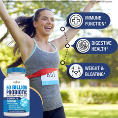 New Age Probiotics prebiotic formula bottle highlighting gut support.