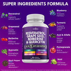 Closeup of New Age label on bottle highlighting all-in-one ingredients