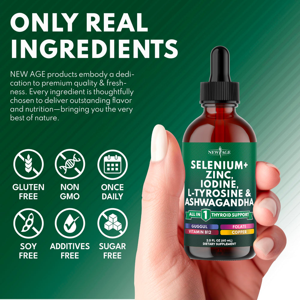NEW AGE Thyroid Support Drops dropper ready for easy daily use