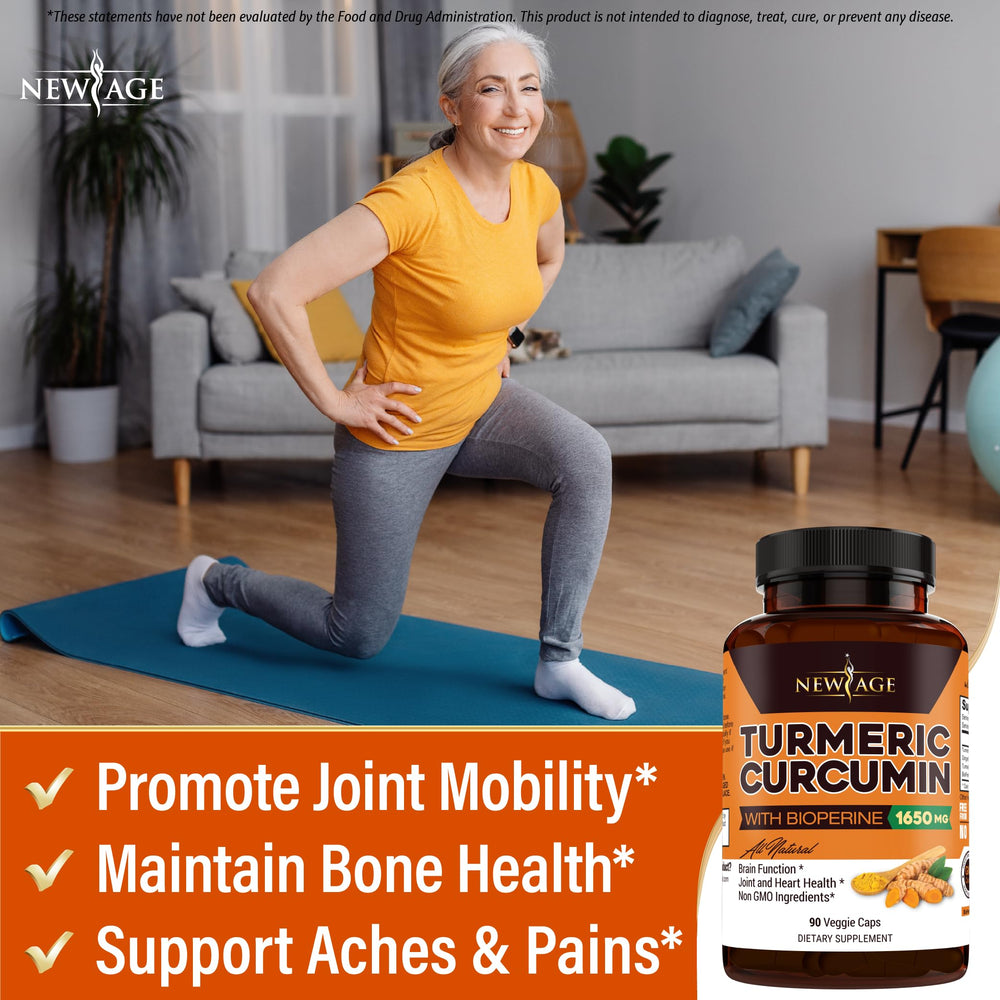 NEW AGE Turmeric Curcumin Capsules label closeup standardized curcuminoids for color quality