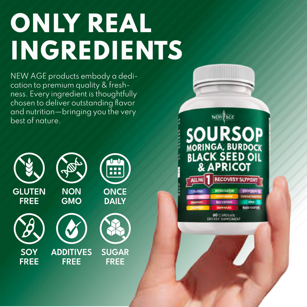 NEW AGE Turmeric Quercetin Greens capsule image for antioxidant-rich mix.