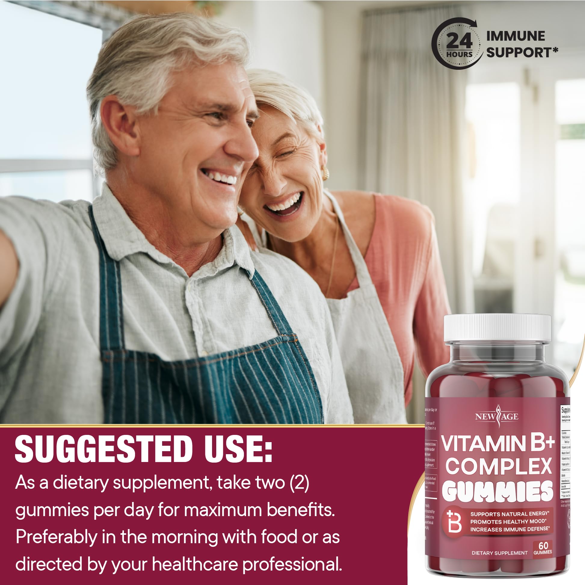Allergen-free and non-GMO branding on NEW AGE gummies packaging