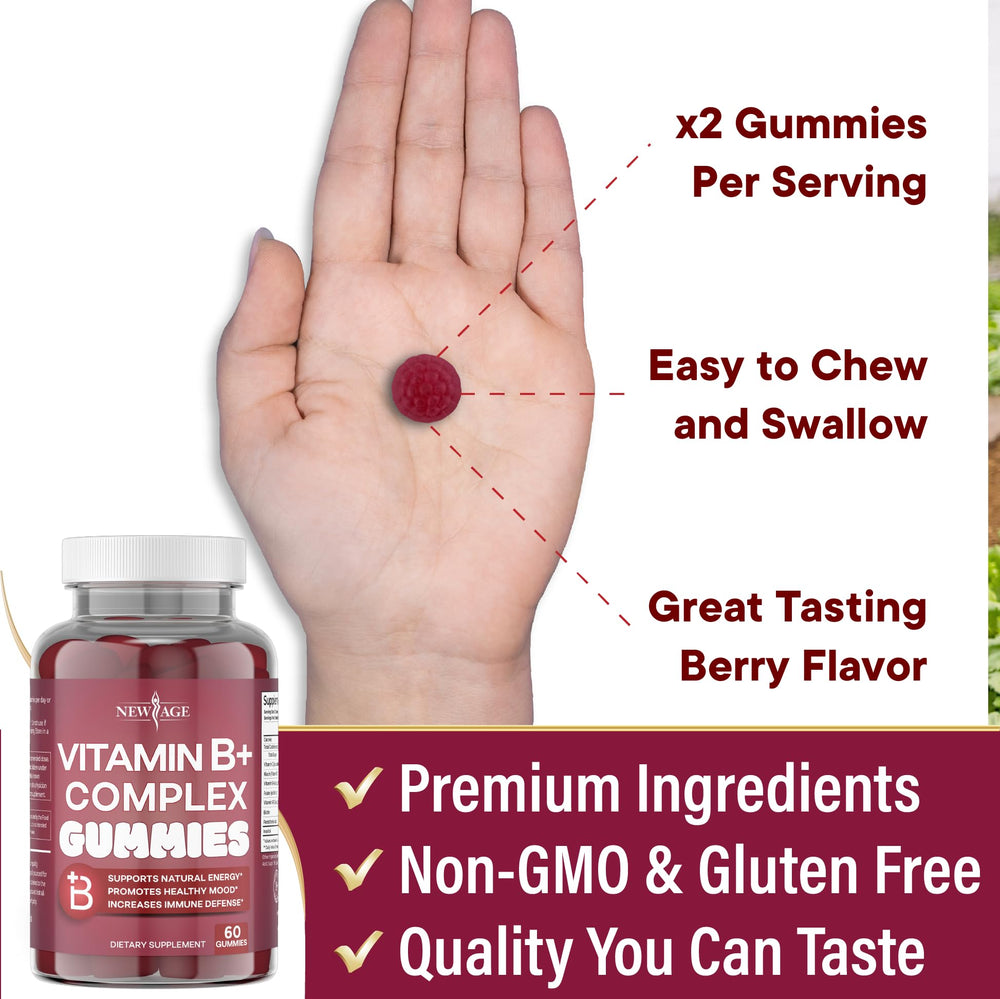 Pouring NEW AGE gummies into hand for easy daily routine