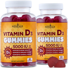 NEW AGE Vitamin D3 gummies bottle signals high-potency immune support