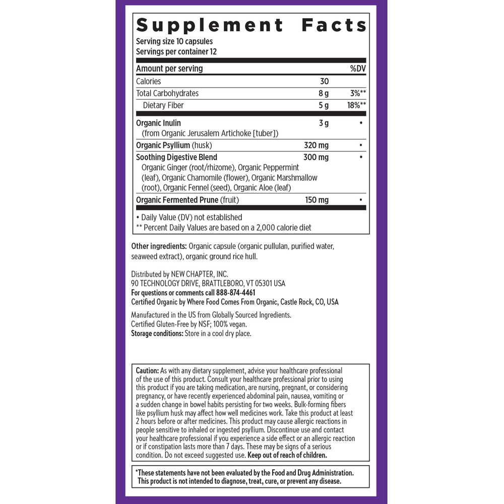 New Chapter All-Flora fermented prune fiber close-up presents natural fiber source.
